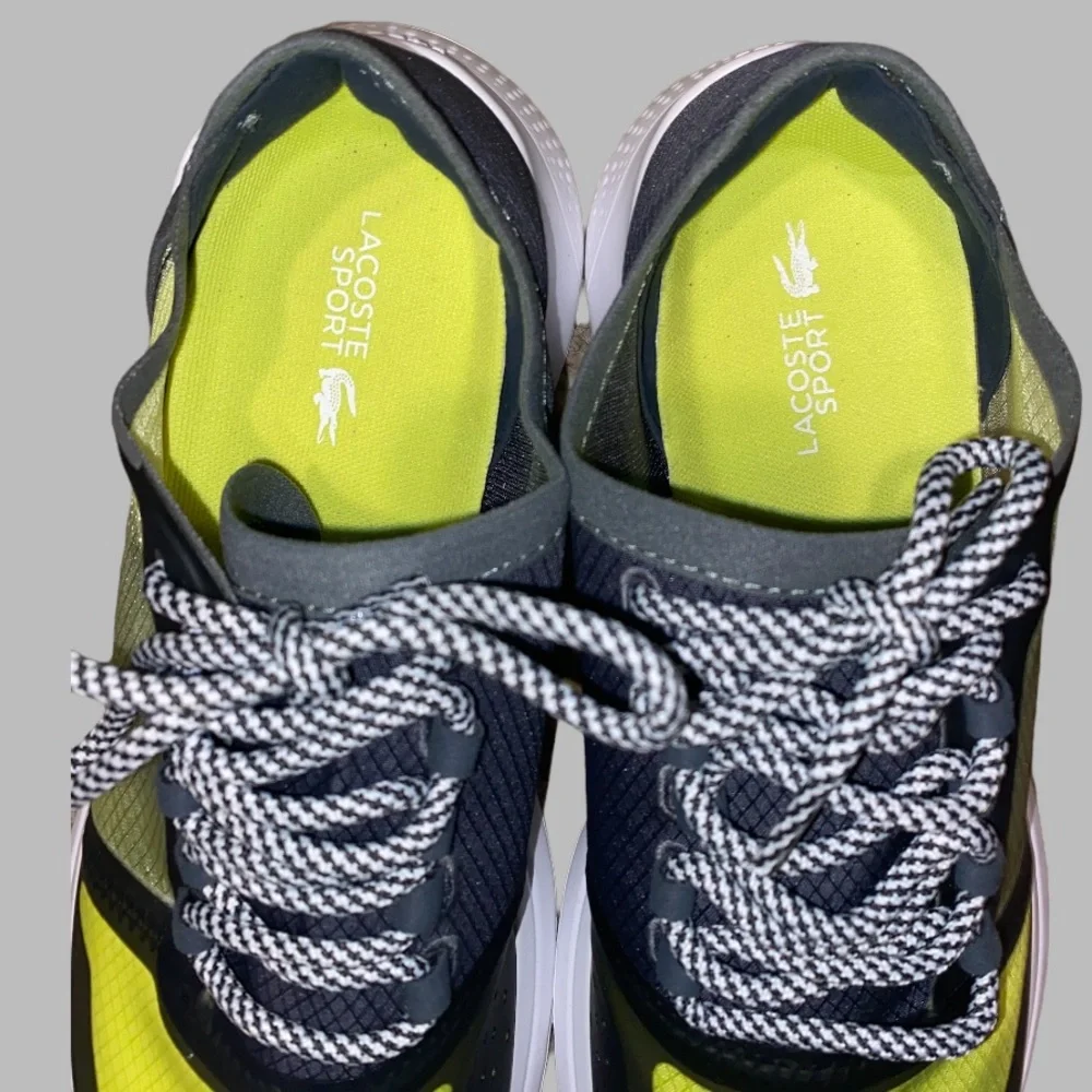 Lacoste sport Mens sneakers lt fit 220, yellow & dark gray, lightweight size 7.5
